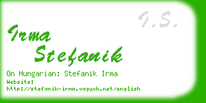 irma stefanik business card